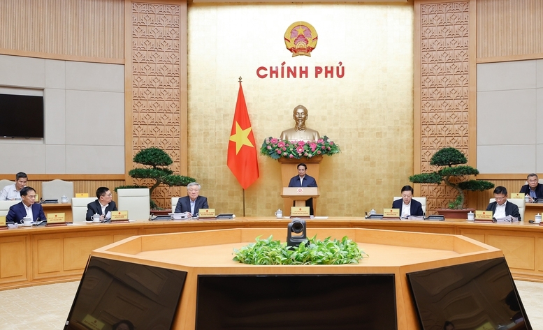 Thủ tướng Phạm Minh Chính chủ trì phiên họp Chính phủ thường kỳ tháng 112024. Ảnh: VGP/Nhật Bắc