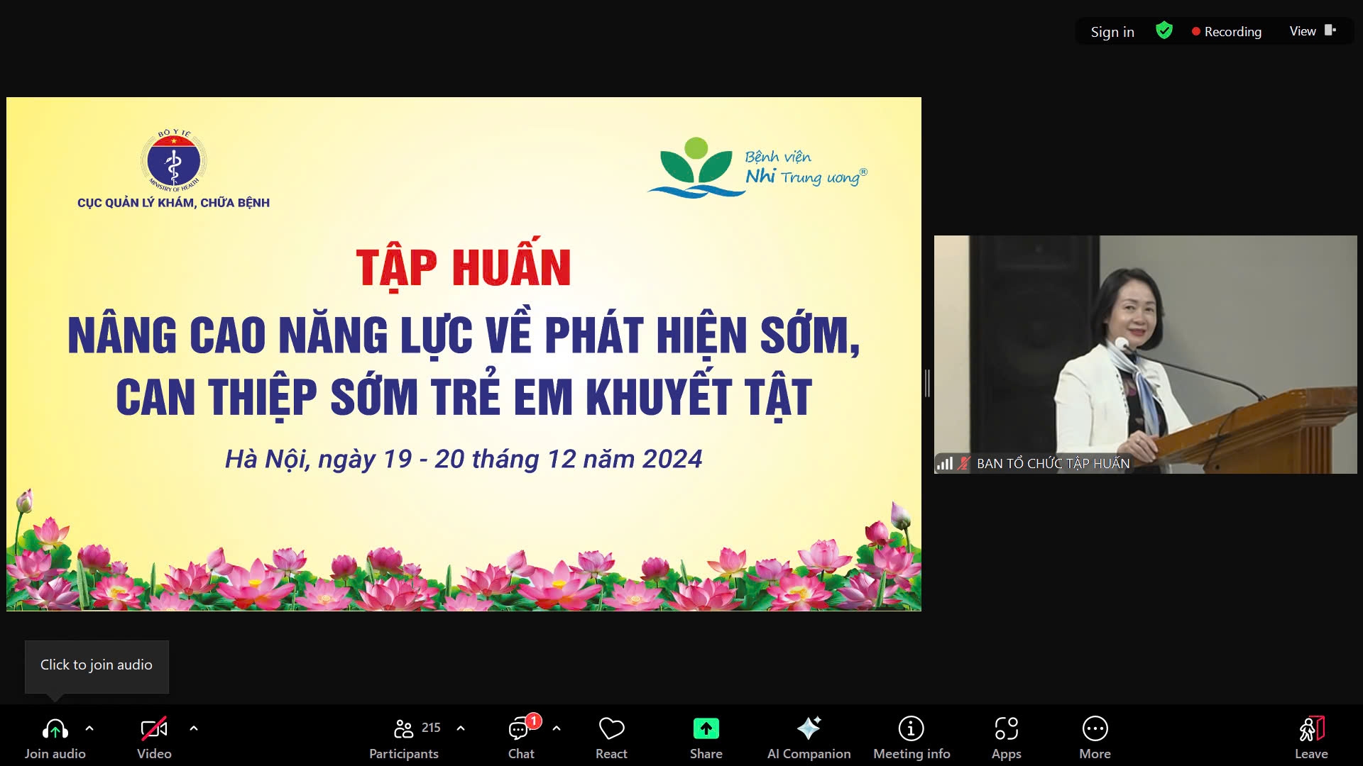 Tập huấn phát hiện sớm - can thiệp sớm trẻ em khuyết tật tại 270 điểm cầu trực tuyến