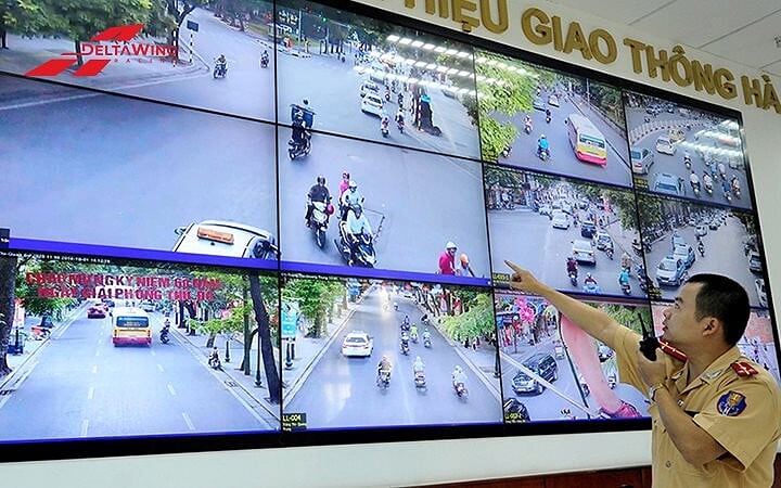 Hình ảnh các phương tiện giao thông hiển thị qua camera giám sát. Ảnh: Công an cung cấp