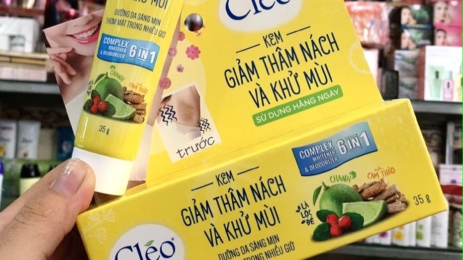 Đình chỉ lưu hành và thu hồi kem giảm thâm nách Cléo trên toàn quốc