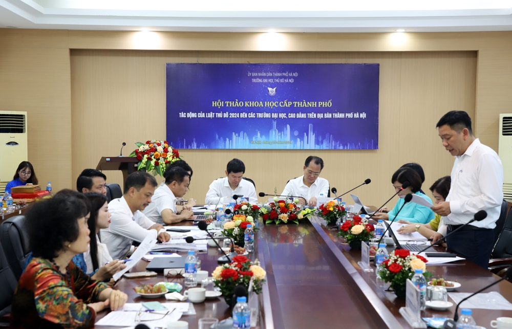 Trường Đại học Thủ đô Hà Nội tổ chức Hội thảo khoa học: “Tác động của Luật Thủ đô đến các trường đại học, cao đẳng trên địa bàn TP Hà Nội” ngày 31/10/2024 Ảnh: Trường Đại học Thủ đô