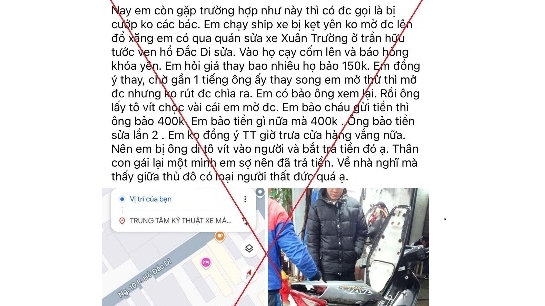 Thông tin người phụ nữ sửa xe trên phố Trần Hữu Tước bị đe dọa, ép trả tiền là không chính xác