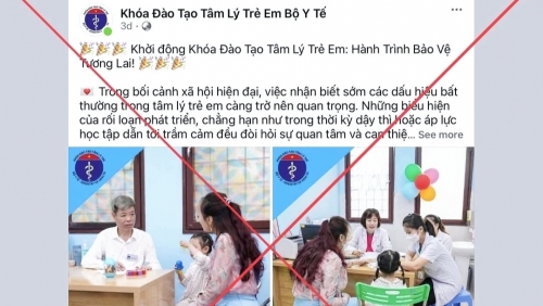 Cảnh giác với fanpage mạo danh Bộ Y tế bán khóa học tâm lý trẻ em