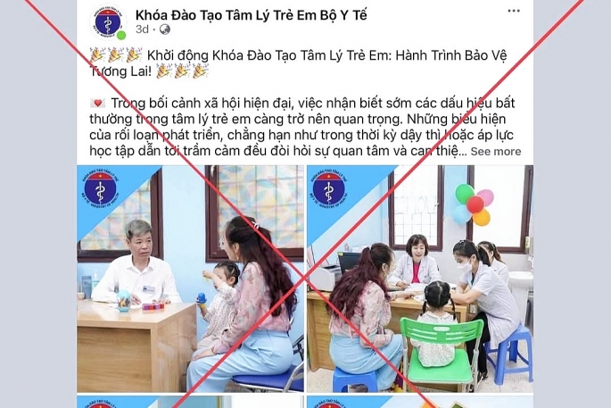 Cảnh giác với fanpage mạo danh Bộ Y tế bán khóa học tâm lý trẻ em