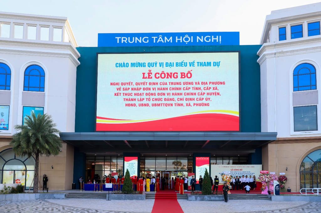 Trung tâm hội nghị quy mô và đẳng cấp tại Aqua City – nơi diễn ra sự kiện Lễ công bố Nghị quyết sáp nhập tỉnh Đồng Nai