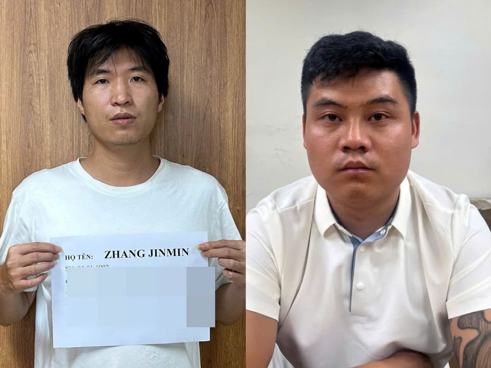 Đối tượng ZHANG JINMIN và đối tượng YI HUAIMOU. Ảnh: Công an TP Đà Nẵng