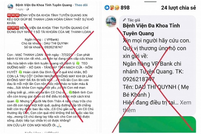 Cảnh báo tình trạng giả mạo fanpage bệnh viện để lừa đảo quyên góp từ thiện