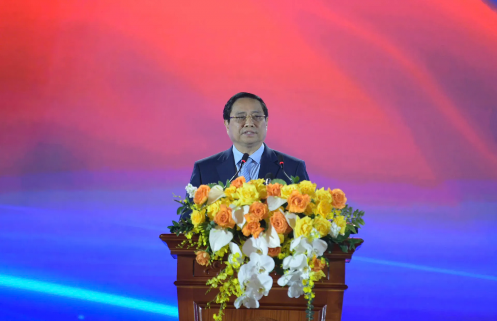 Thủ tướng Phạm Minh Chính phát biểu tại Triển lãm thành tựu đất nước “80 năm hành trình Độc lập - Tự do - Hạnh phúc”. Ảnh: Linh Anh - Ngọc Tú