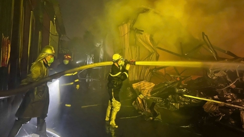 Thông tin về vụ cháy nhà xưởng trên đường Tân Triều mới, phường Thanh Liệt, Hà Nội