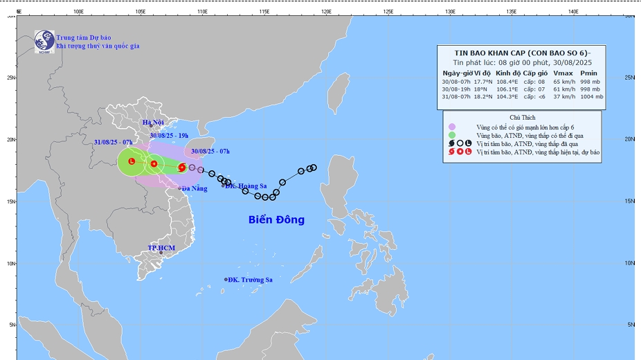 Áp thấp nhiệt đới mạnh lên thành bão số 6 (bão Nongfa)