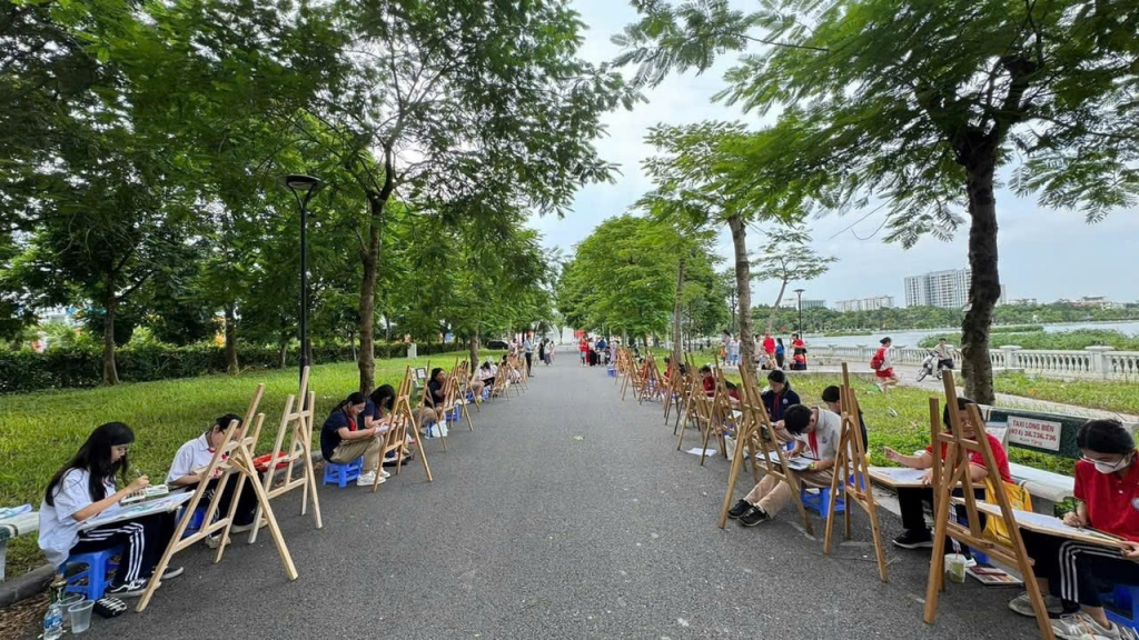 Học sinh Hà Nội chào mừng 80 năm Quốc khánh bằng hội họa