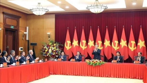 Tổng Bí thư Tô Lâm tiếp Trưởng đoàn chính đảng các nước