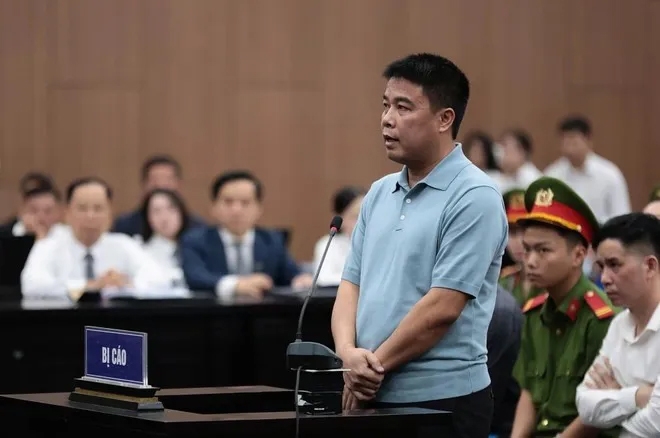 Bị cáo Hậu tại phiên toà bị xét xử trước đó. Ảnh: N.N