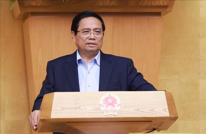 Thủ tướng Chính phủ Phạm Minh Chính phát biểu tại phiên họp. Ảnh: Dương Giang/TTXVN