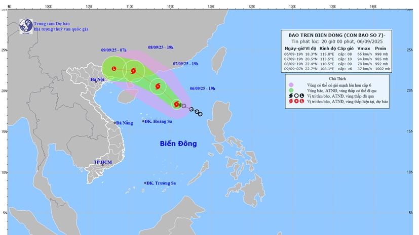 Bão số 7 (bão Tapah) đã hình thành trên biển Đông, Bắc Bộ chuẩn bị đón đợt mưa lớn
