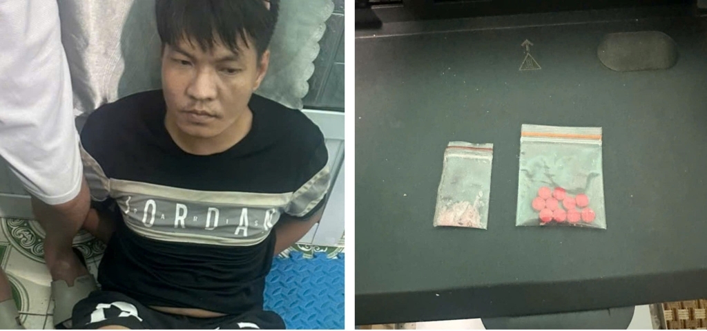 Đối tượng Đỗ Minh Thắng và tang vật thu giữ