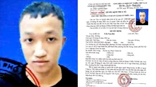 Truy nã Trần Nam Hải - đối tượng gây náo loạn khu tập thể Thành Công