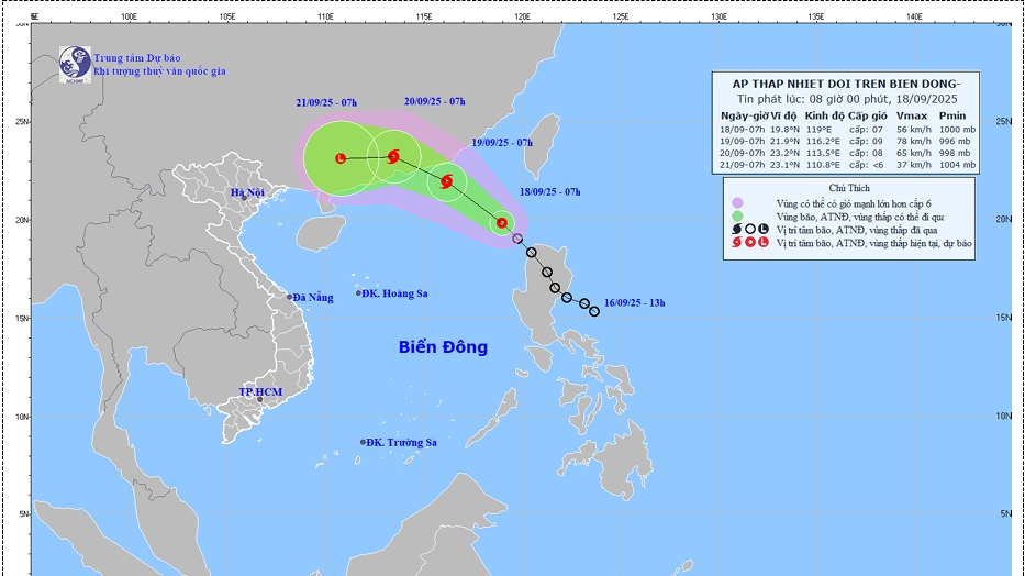 Biển động rất mạnh do ảnh hưởng của áp thấp nhiệt đới