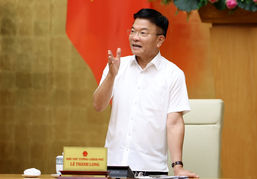 Phó Thủ tướng Lê Thành Long phát biểu tại cuộc họp. Ảnh: VGP/Nguyễn Đức