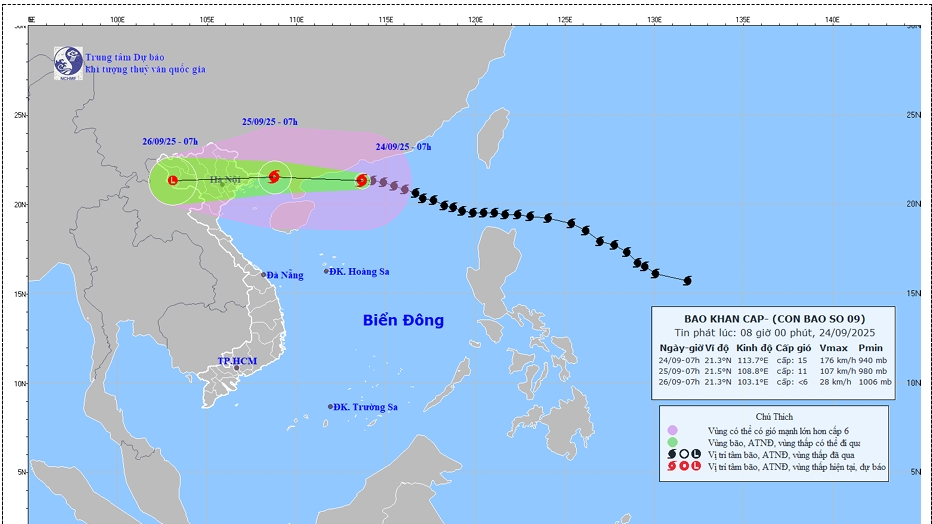 Cập nhật mới nhất về bão số 9 (bão RAGASA)