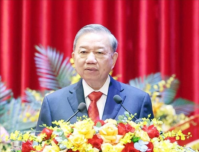 Tổng Bí thư Tô Lâm phát biểu tại Đại hội đại biểu Đảng bộ các cơ quan Đảng Trung ương lần thứ nhất. Ảnh: TTXVN