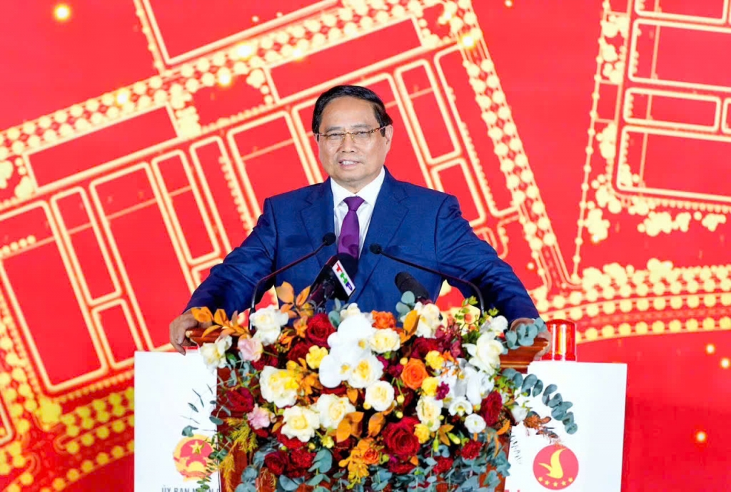 Thủ tướng Chính phủ Phạm Minh Chính phát biểu tại Lễ khởi công  (Ảnh: Đàm Thanh)