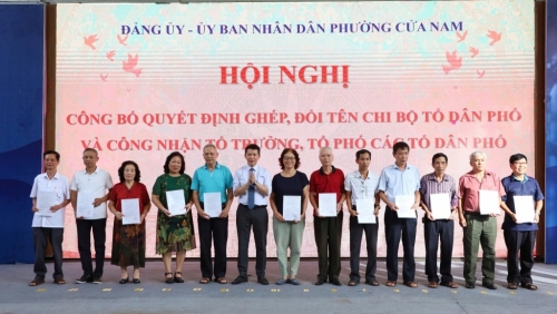 Phường Cửa Nam: ghép, đổi tên chi bộ tổ dân phố và công nhận tổ trưởng, tổ phó các tổ dân phố