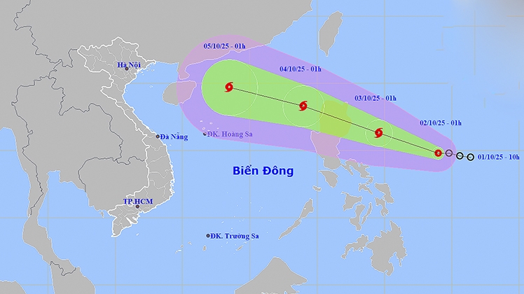 Thông tin về áp thấp nhiệt đới khả năng mạnh lên thành bão, hướng vào Biển Đông