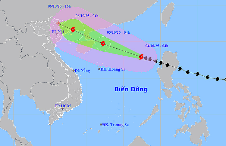 Vị trí và đường đi của cơn bão. Vị trí và đường đi của cơn bão.