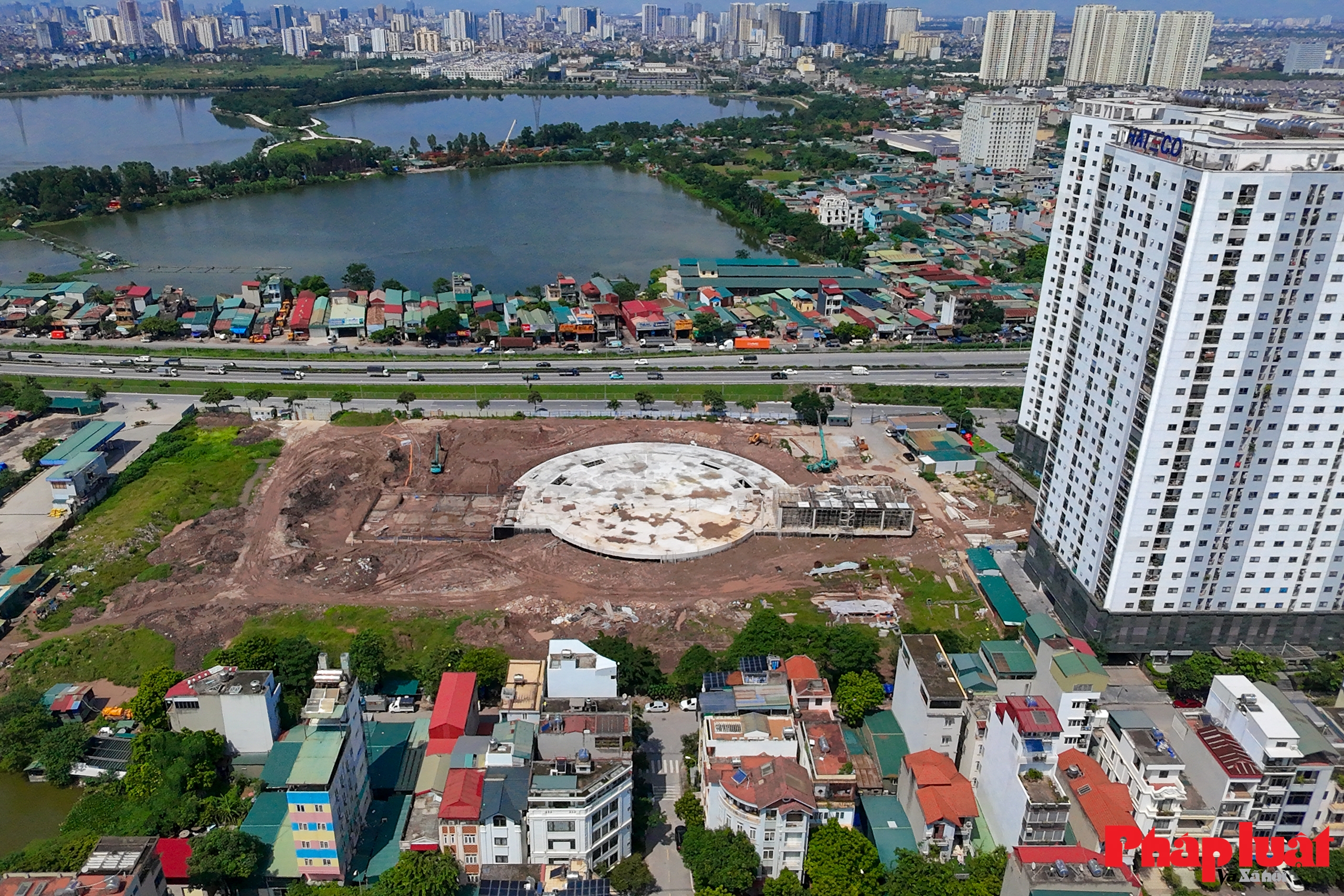 Toàn cảnh bến xe Yên Sở đang thành hình dự kiến hoạt động năm 2026