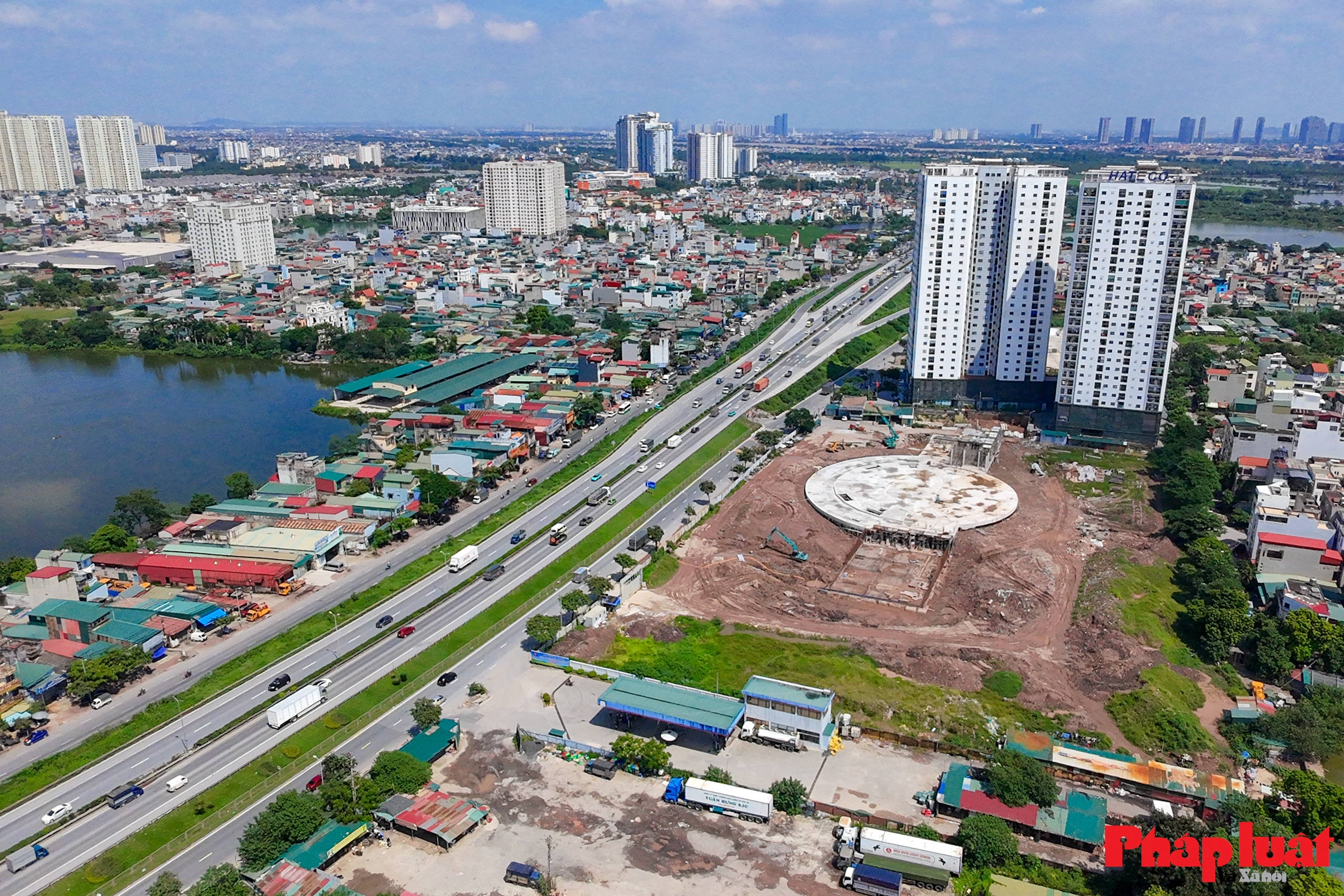 Toàn cảnh bến xe Yên Sở đang thành hình dự kiến hoạt động năm 2026