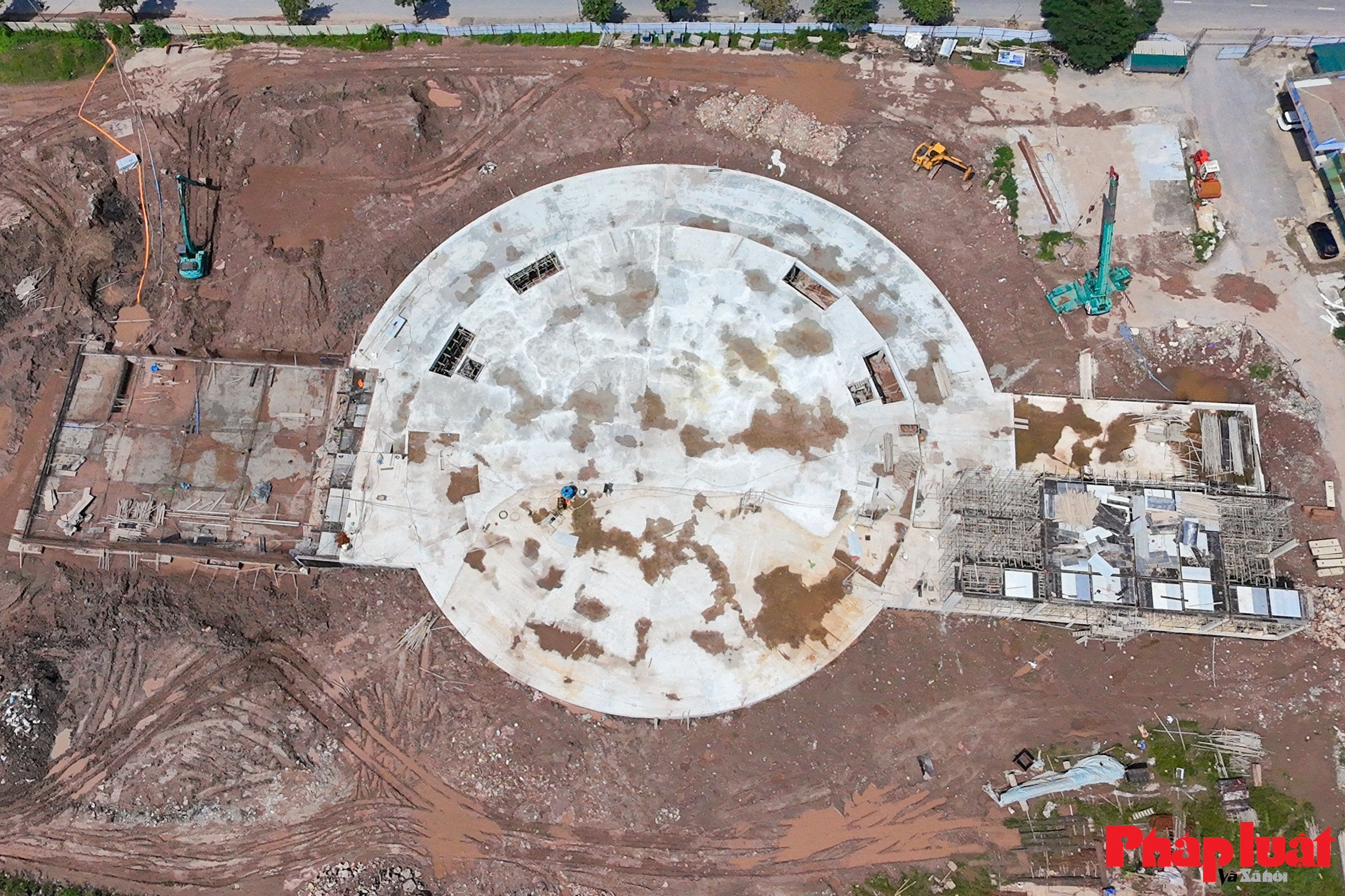 Toàn cảnh bến xe Yên Sở đang thành hình dự kiến hoạt động năm 2026