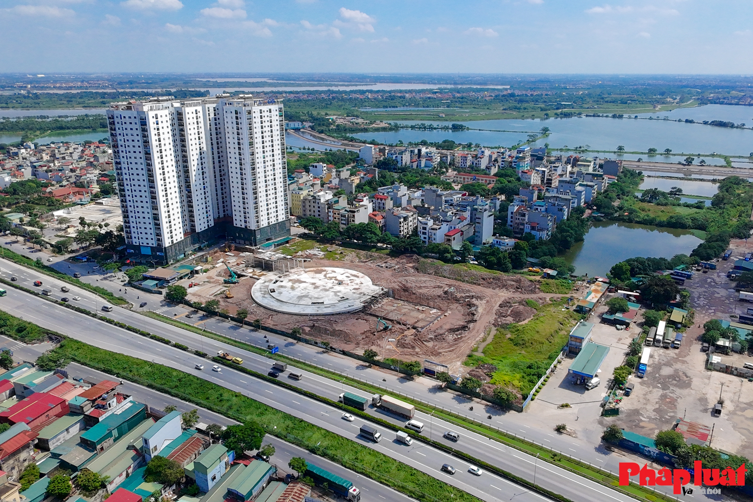 Toàn cảnh bến xe Yên Sở đang thành hình dự kiến hoạt động năm 2026