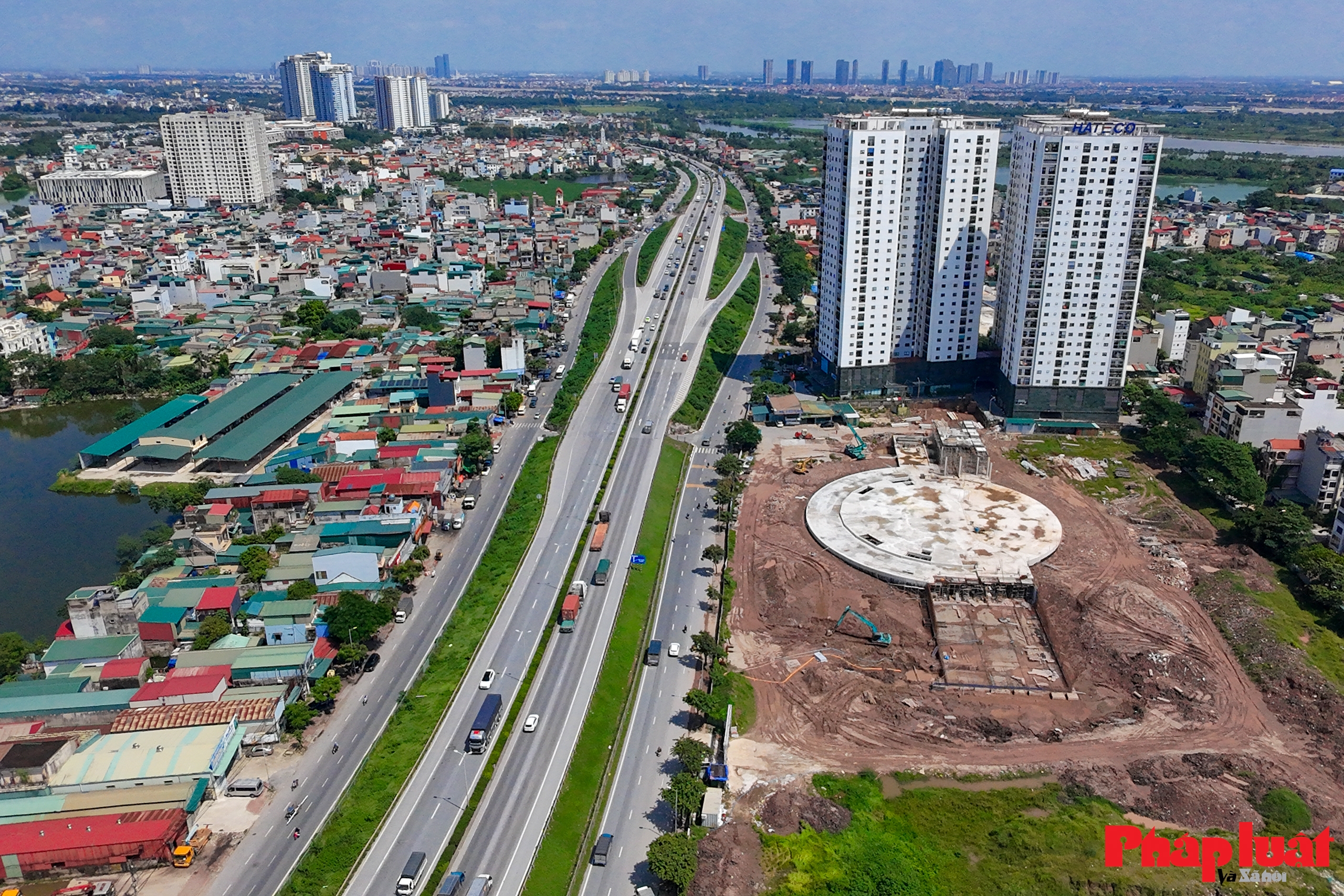 Toàn cảnh bến xe Yên Sở đang thành hình dự kiến hoạt động năm 2026