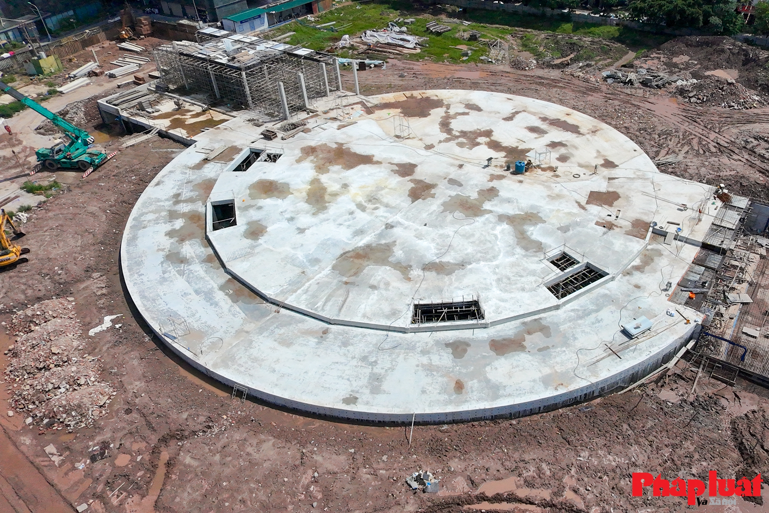 Toàn cảnh bến xe Yên Sở đang thành hình dự kiến hoạt động năm 2026