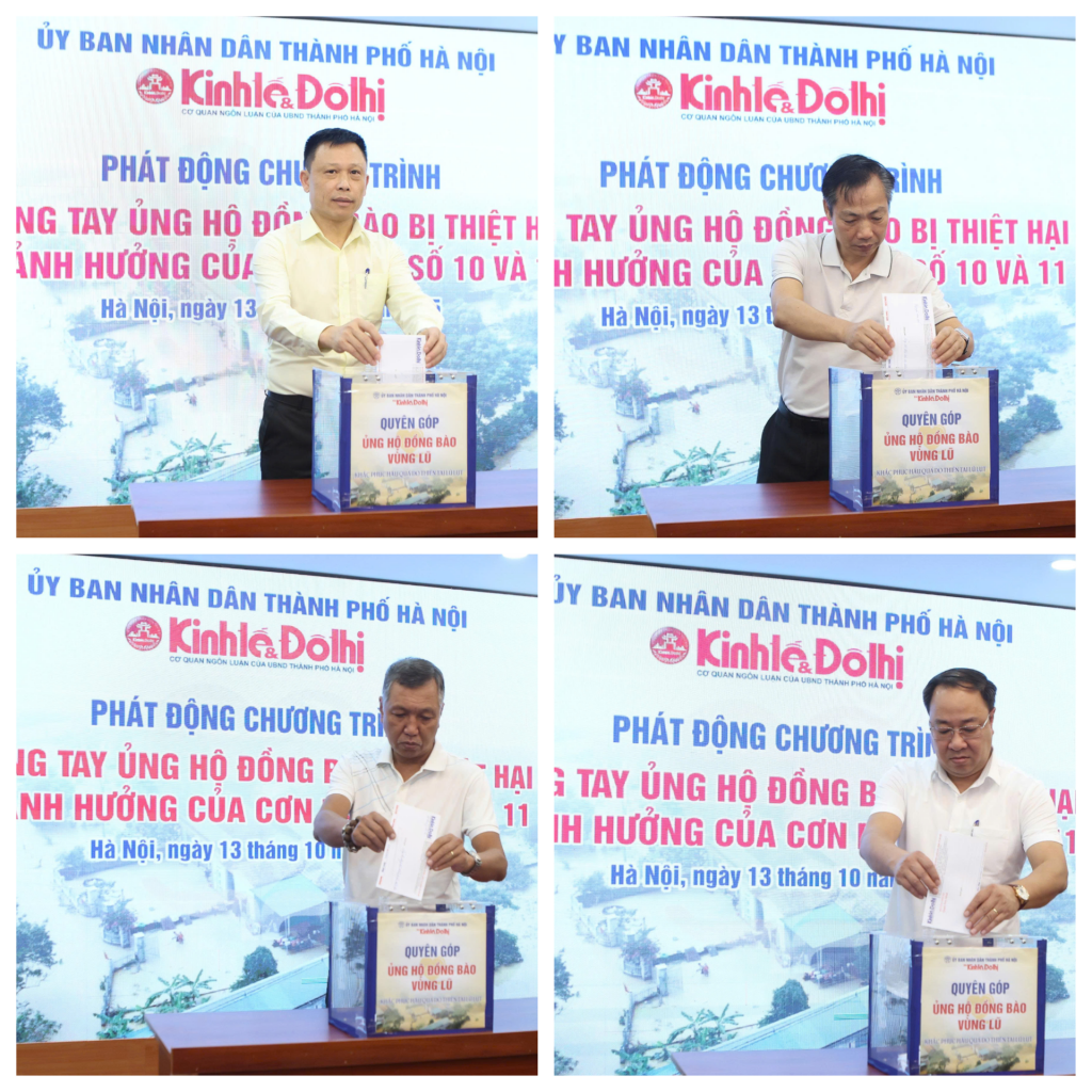 Ban Biên tập Báo Kinh tế & Đô thị chung tay ủng hộ đồng bào bị thiệt hại do ảnh hưởng của cơn bão số 10 và 11. Ảnh: Thanh Hải