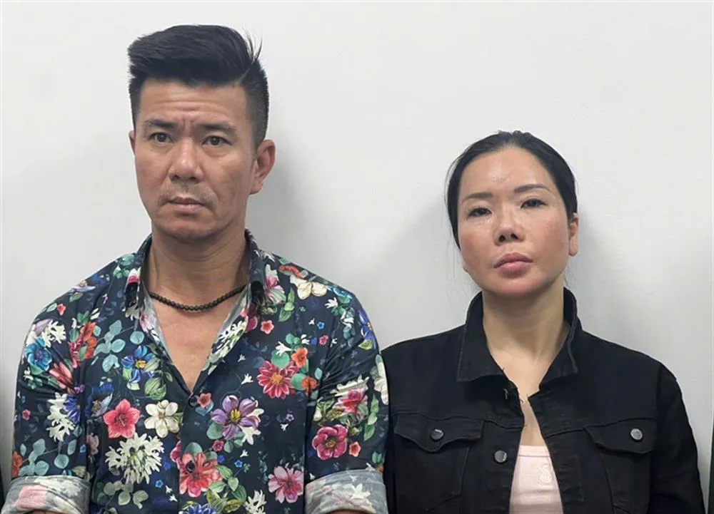 Lê Văn Đông và Nguyễn Thị Mai Anh. Ảnh Bộ Công an