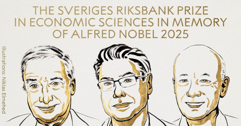 Nobel Kinh tế 2025 vinh danh ba nhà khoa học lý giải tăng trưởng dựa trên sáng tạo đột phá