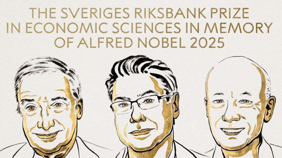 Nobel Kinh tế 2025 vinh danh ba nhà khoa học lý giải tăng trưởng dựa trên sáng tạo đột phá