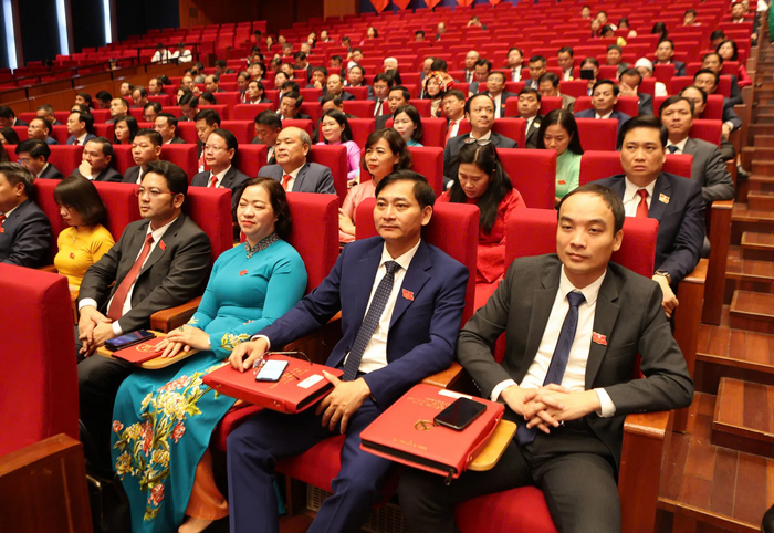 Bí thư Thành uỷ Bùi Thị Minh Hoài phát biểu khai mạc Đại hội đại biểu Đảng bộ TP Hà Nội lần thứ XVIII, nhiệm kỳ 2025 – 2030