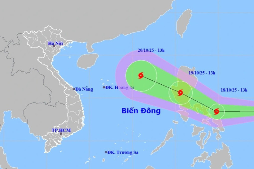 Vị trí và đường đi của áp thấp nhiệt đới. Nguồn: nchmf Vị trí và đường đi của áp thấp nhiệt đới. Nguồn: nchmf