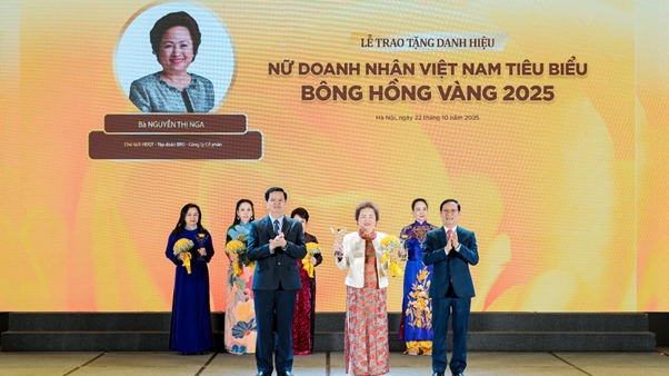 Chủ tịch Tập đoàn BRG lần thứ 6 được vinh danh TOP 10 “Nữ doanh nhân Việt Nam tiêu biểu - Bông hồng Vàng 2025”