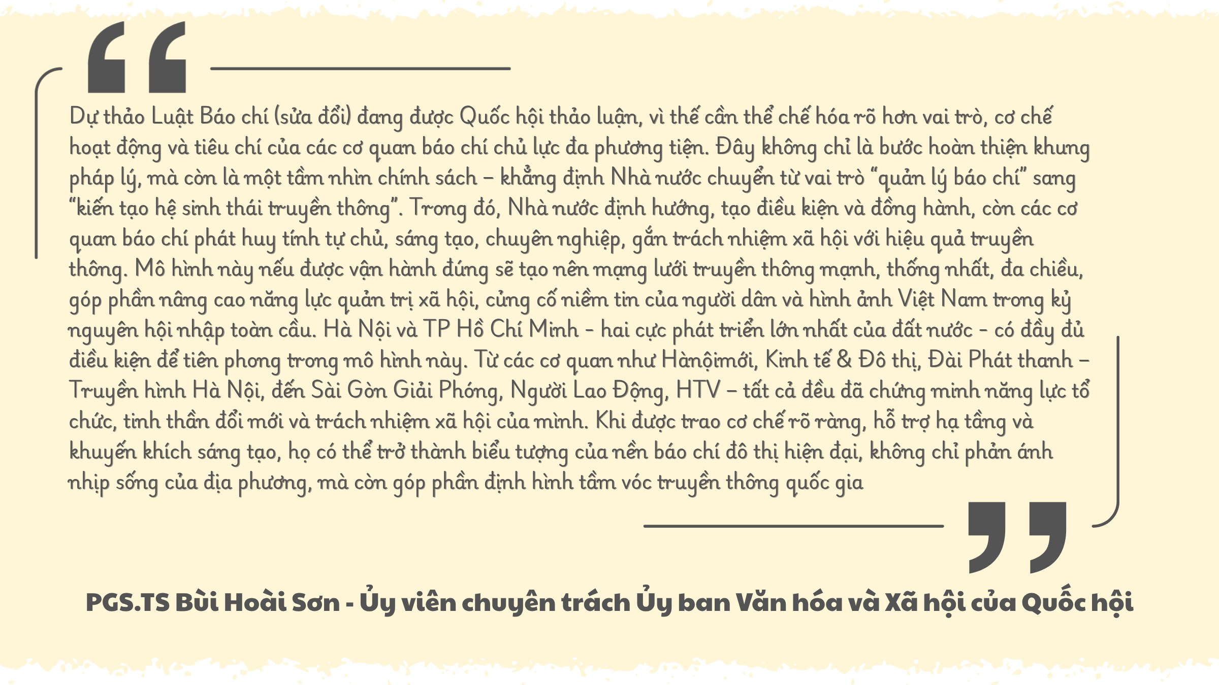 Cần cơ chế đặc thù cho Hà Nội và TP Hồ Chí Minh xây dựng tổ hợp báo chí chủ lực