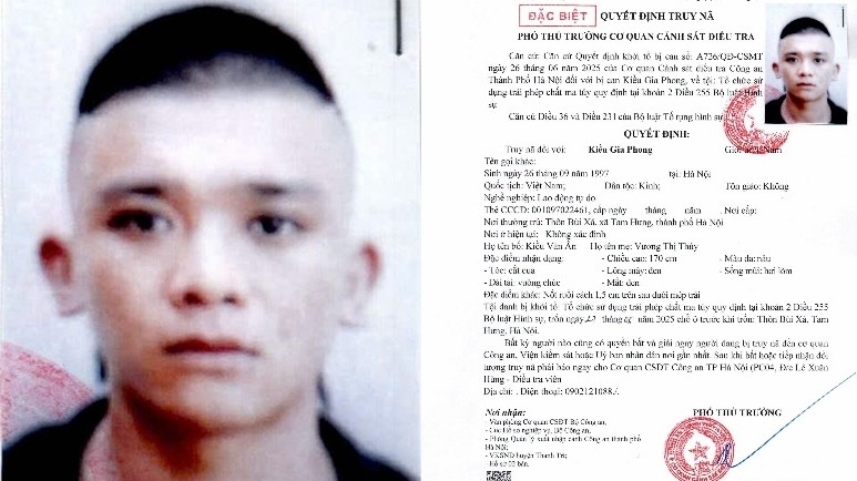 Quyết định truy nã đặc biệt đối tượng Kiều Gia Phong