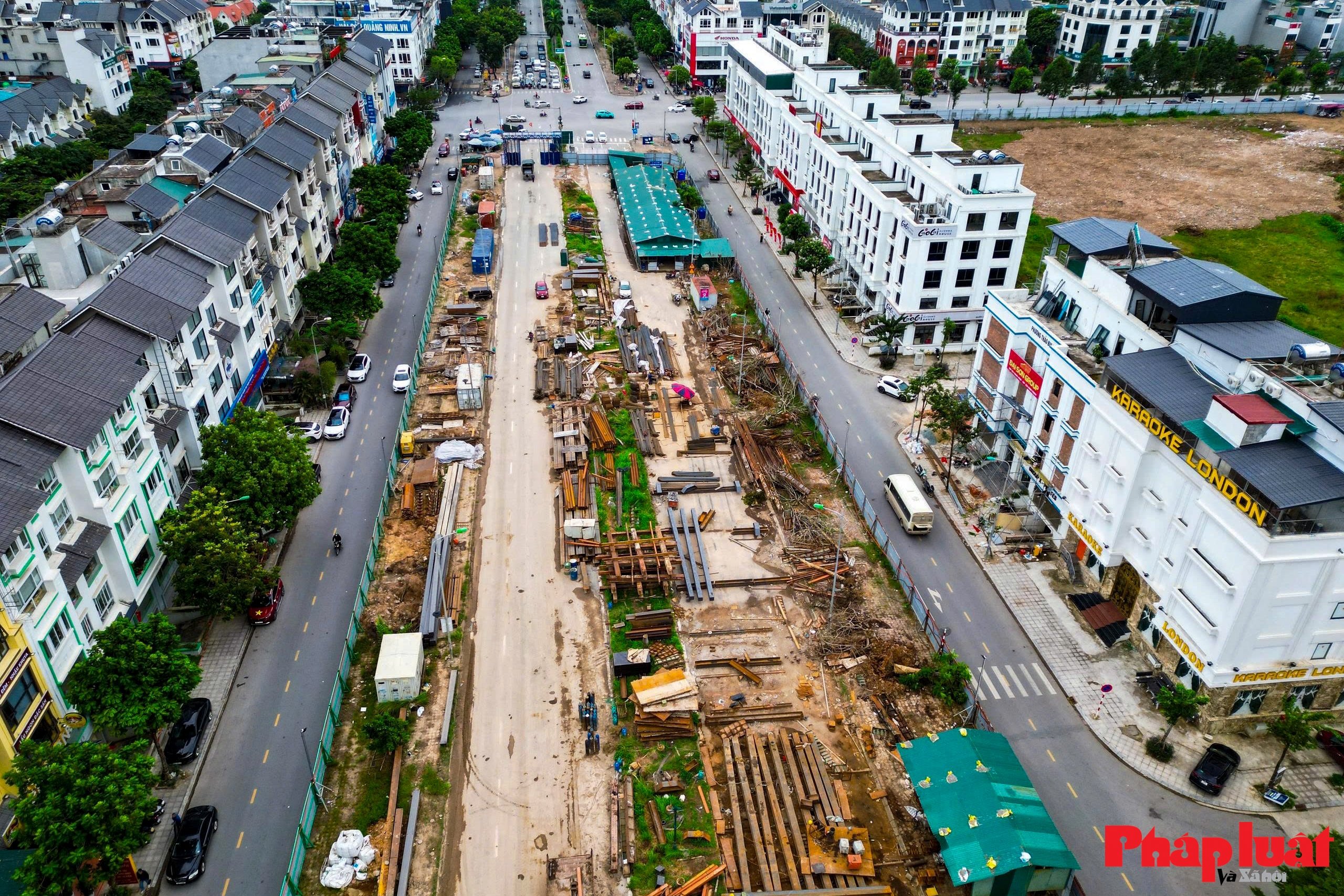 Toàn cảnh công trường thi công hầm chui Đại lộ Thăng Long – Vành đai 3,5