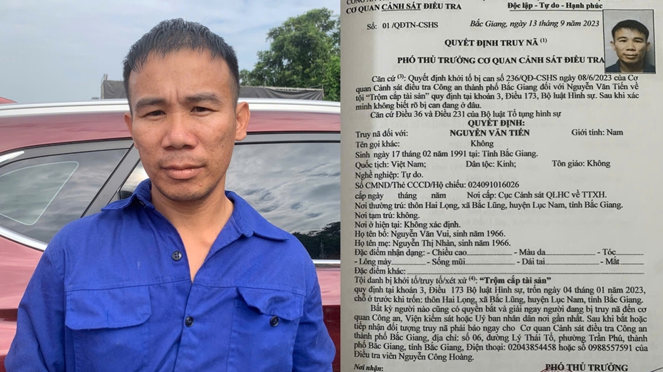 Bắt đối tượng truy nã đặc biệt nguy hiểm Nguyễn Văn Tiến