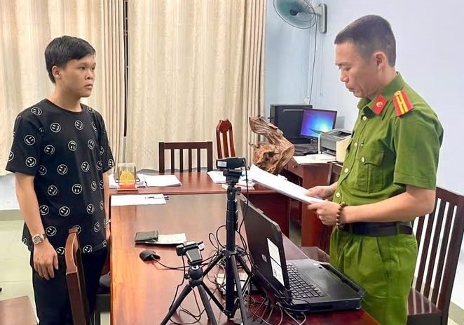 Đối tượng Trương Ngọc Quang tại cơ quan Công an Đối tượng Trương Ngọc Quang tại cơ quan Công an