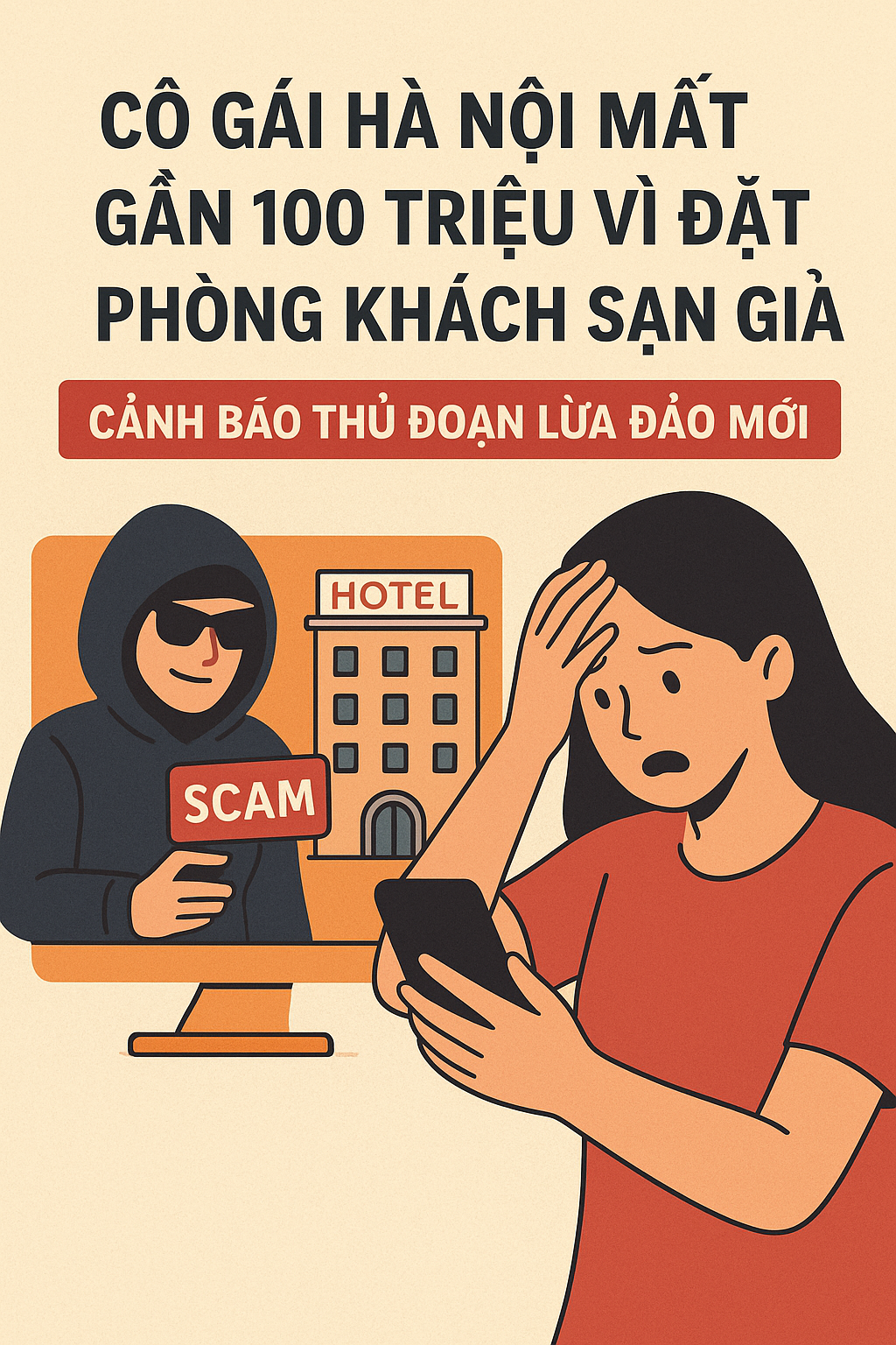 Chiêu lừa đặt phòng khách sạn khiến cô gái ở Hà Nội “bay” 100 triệu