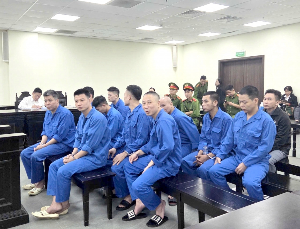 Các bị cáo tại phiên tòa