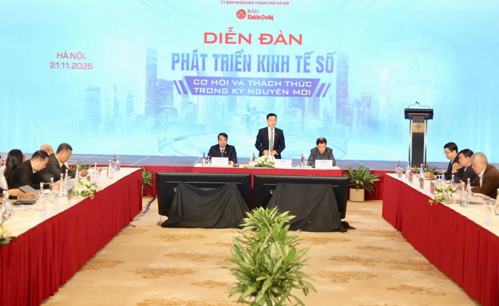 Quang cảnh Diễn đàn Phát triển Kinh tế số. Ảnh: Phạm Hùng.